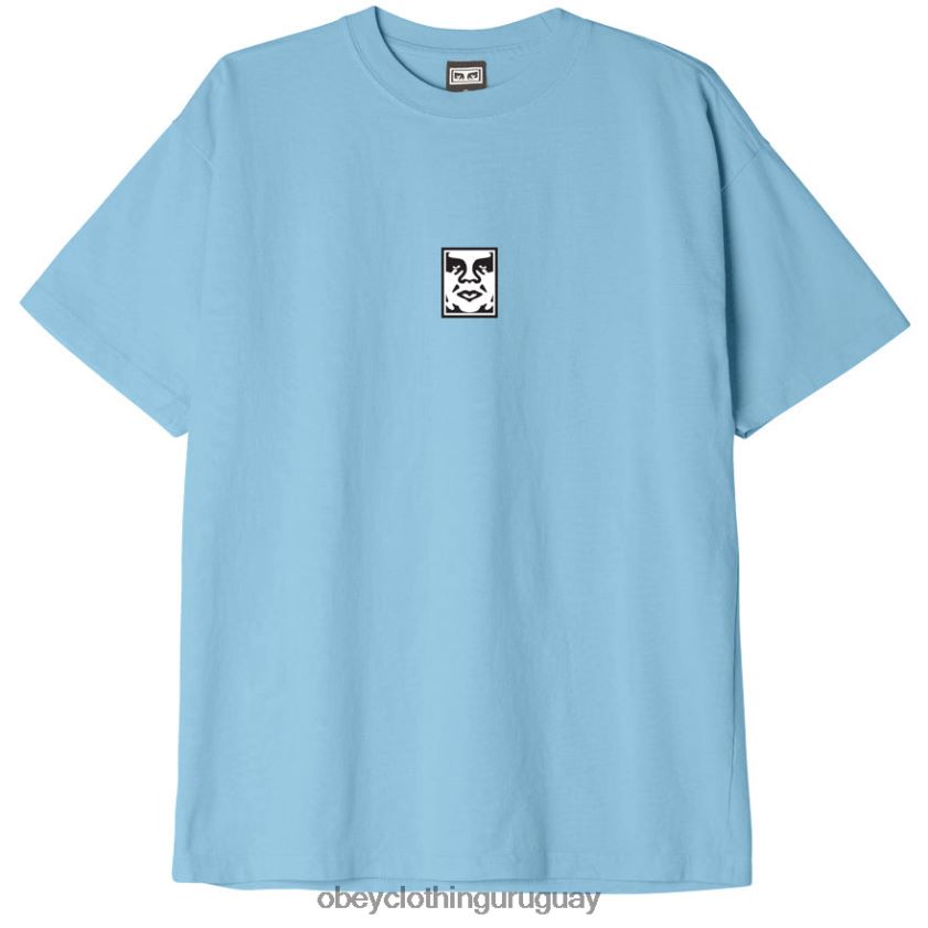 OBEY cielo azul hombres camiseta con icono de peso pesado 28XT8J853