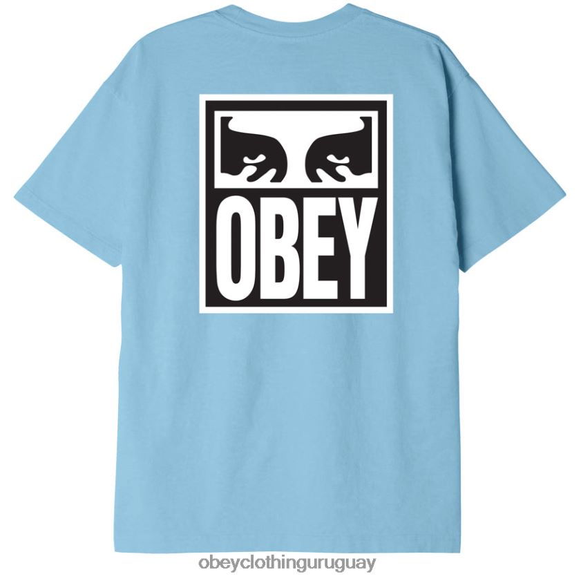 OBEY cielo azul hombres camiseta de peso pesado Eyes Icon II 28XT8J864