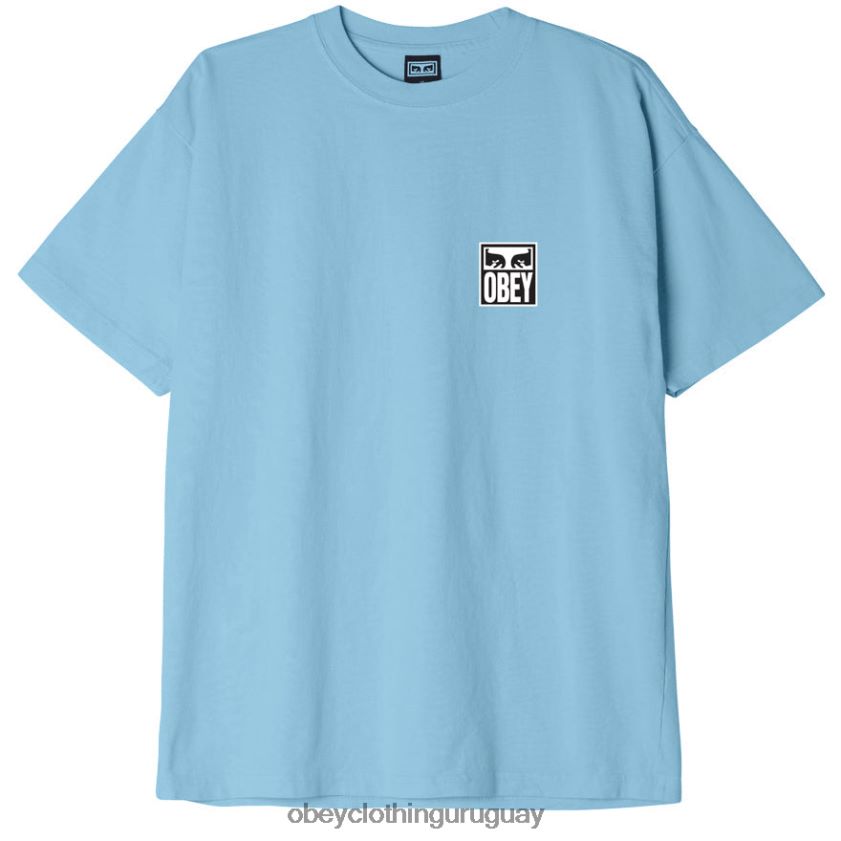 OBEY cielo azul hombres camiseta de peso pesado Eyes Icon II 28XT8J864