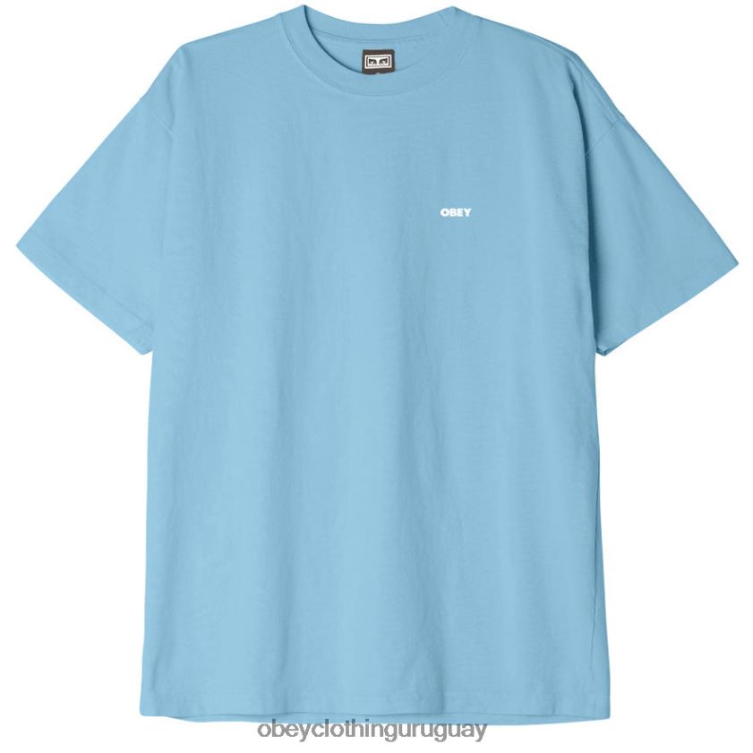 OBEY cielo azul hombres camiseta pesada negrita iii 28XT8J859