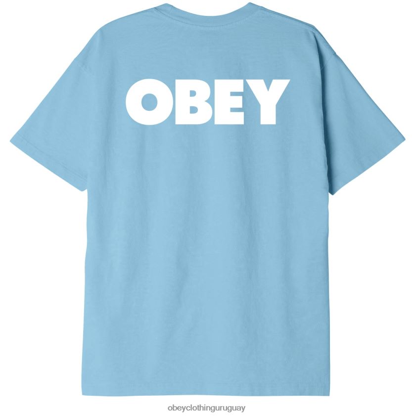 OBEY cielo azul hombres camiseta pesada negrita iii 28XT8J859