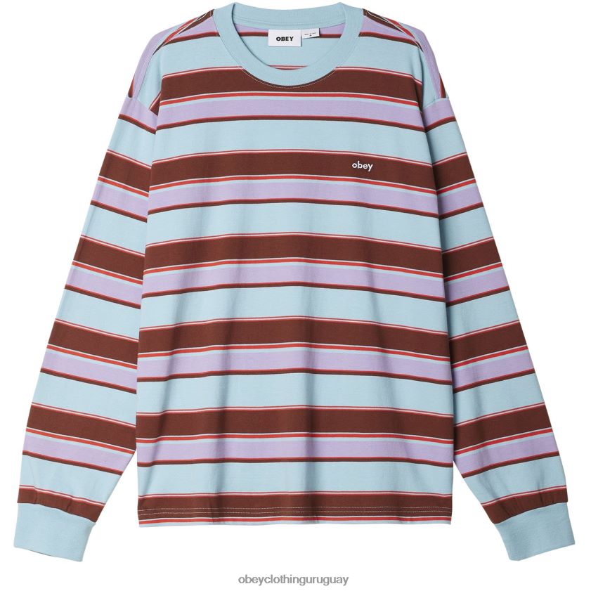 OBEY cielo azul multi hombres camiseta directa ls 28XT8J791