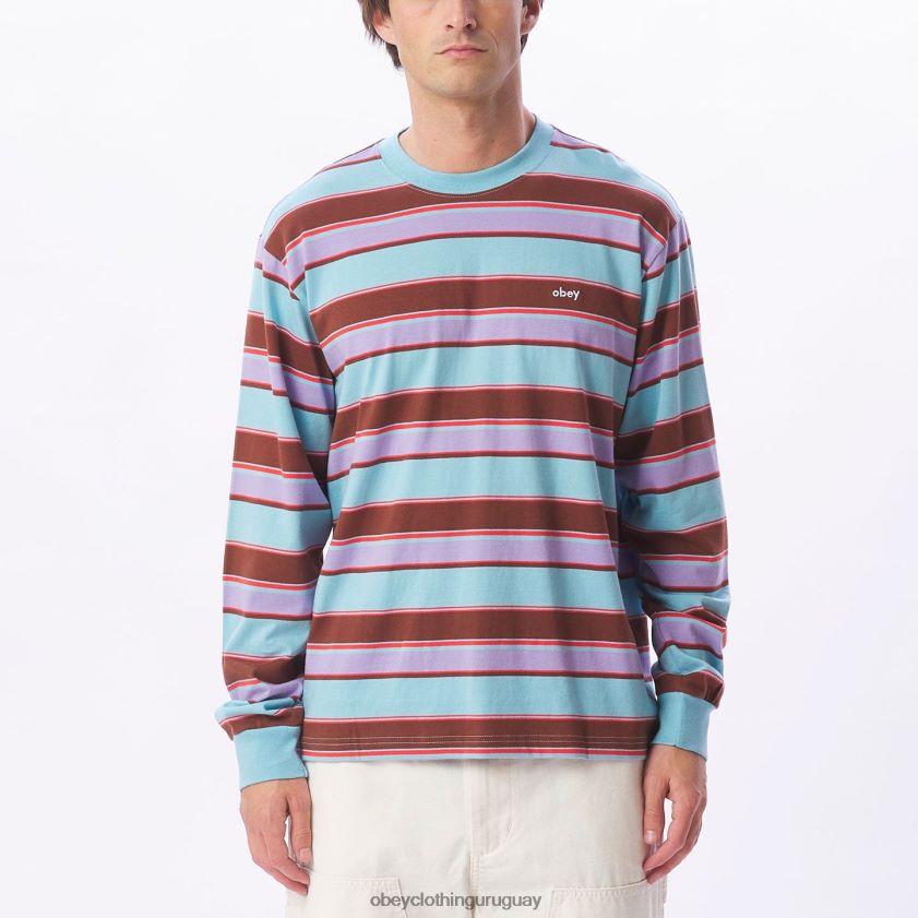 OBEY cielo azul multi hombres camiseta directa ls 28XT8J791