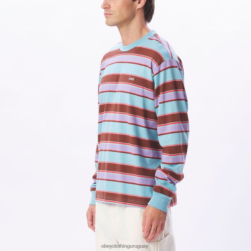 OBEY cielo azul multi hombres camiseta directa ls 28XT8J791