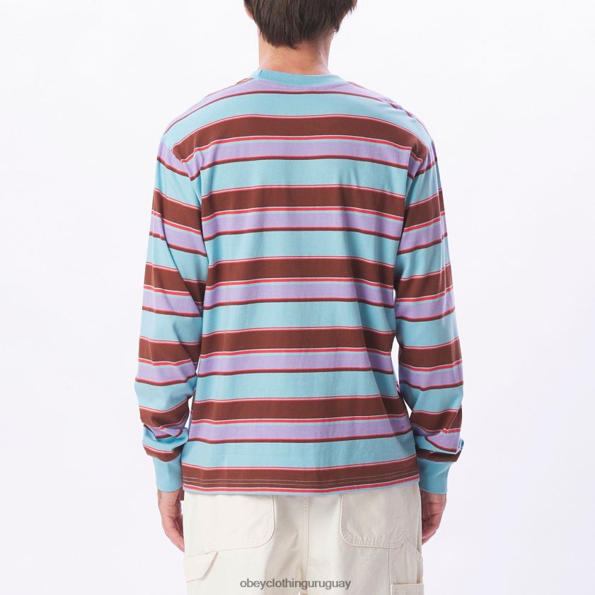 OBEY cielo azul multi hombres camiseta directa ls 28XT8J791