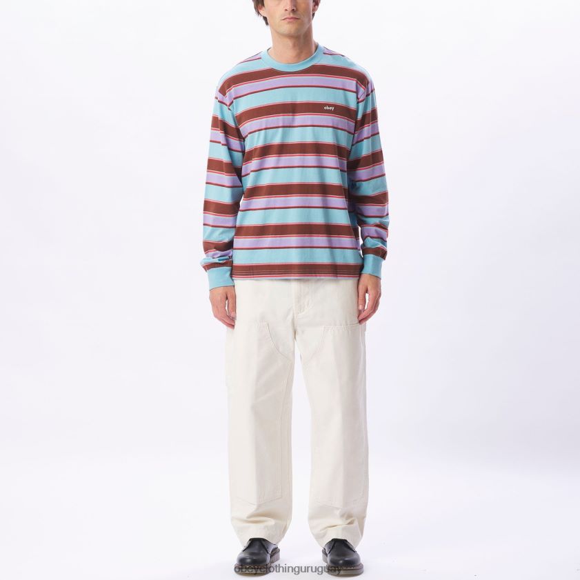 OBEY cielo azul multi hombres camiseta directa ls 28XT8J791