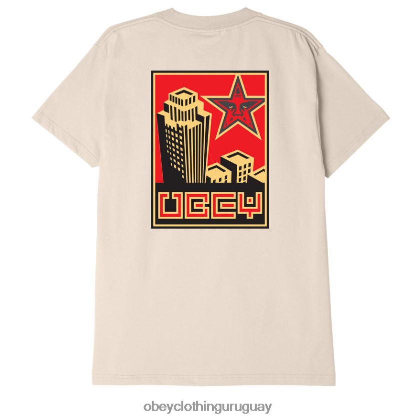 OBEY crema hombres camiseta clásica de construcción 28XT8J889