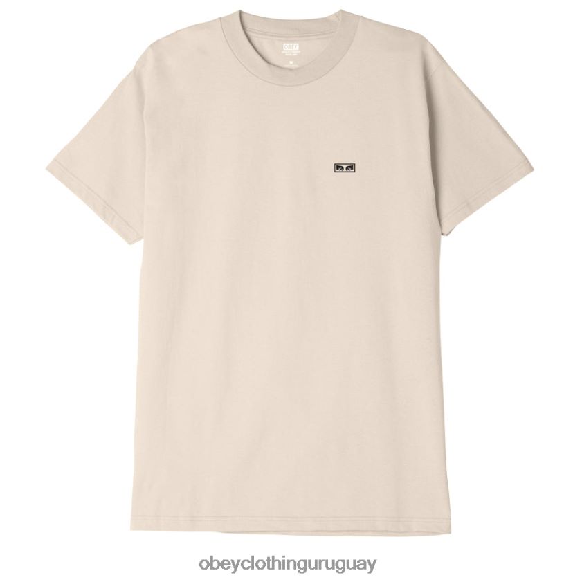 OBEY crema hombres camiseta clásica ojos 3 28XT8J878
