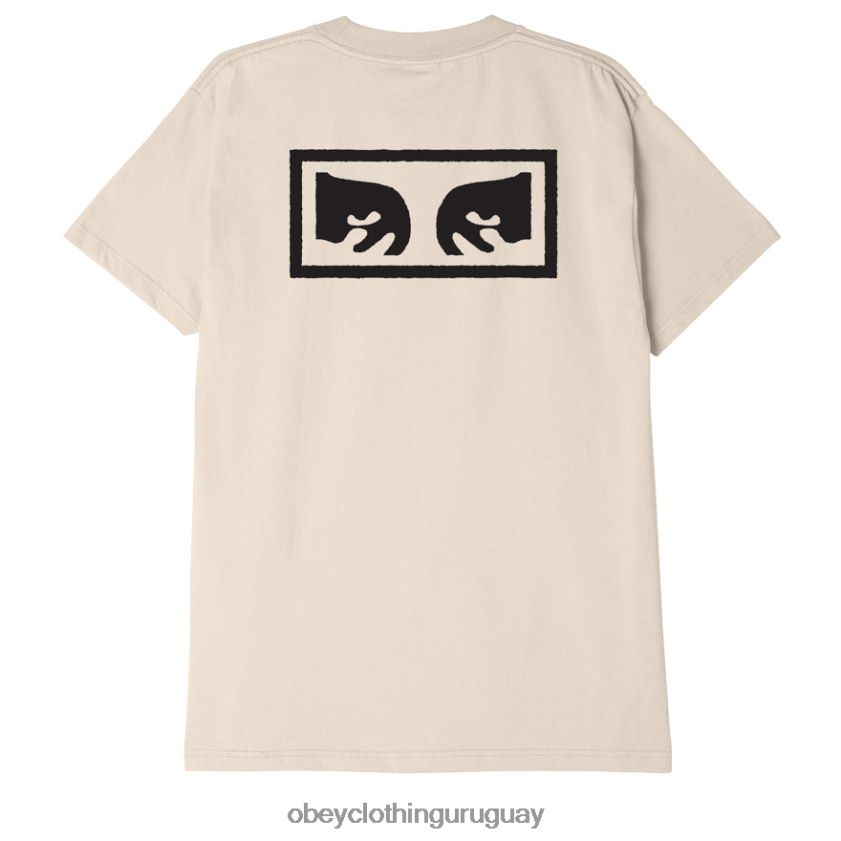 OBEY crema hombres camiseta clásica ojos 3 28XT8J878