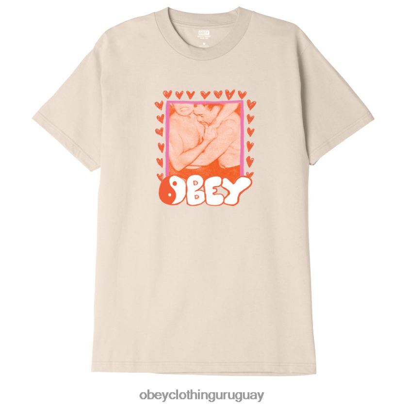 OBEY crema hombres camiseta clasica de luchador 28XT8J900