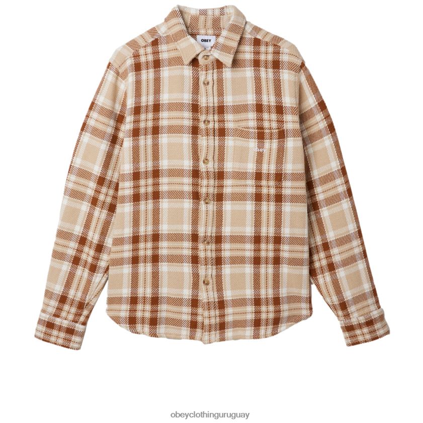 OBEY crema irlandesa multi hombres camisa fred 28XT8J757