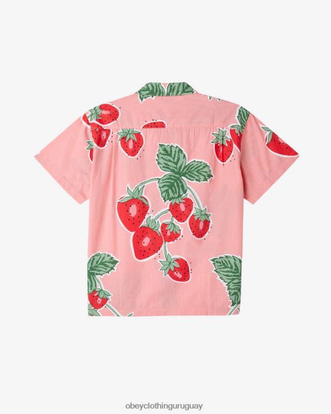OBEY flamenco rosa multi hombres camisa de bayas jumbo 28XT8J141