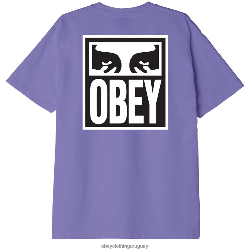 OBEY flor Purpura hombres camiseta de peso pesado Eyes Icon II 28XT8J863