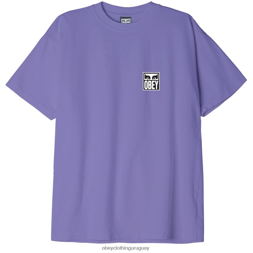 OBEY flor Purpura hombres camiseta de peso pesado Eyes Icon II 28XT8J863