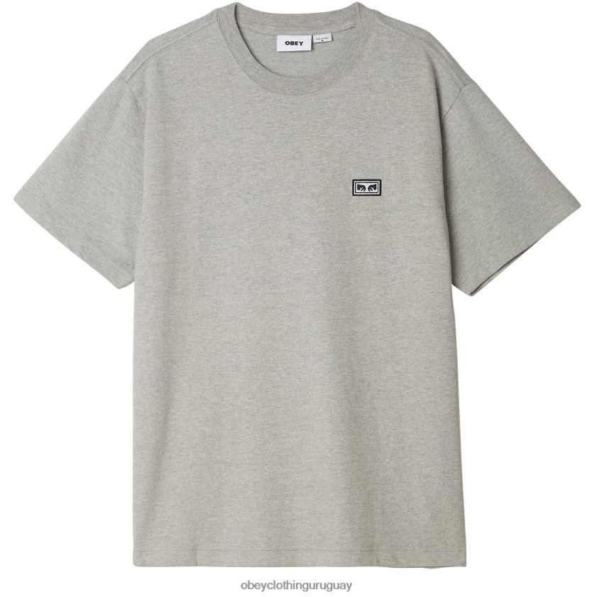 OBEY gris ceniza hombres camiseta de ojos de obras establecidas 28XT8J836