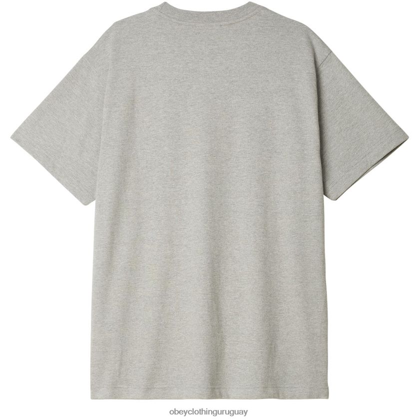 OBEY gris ceniza hombres camiseta de ojos de obras establecidas 28XT8J836