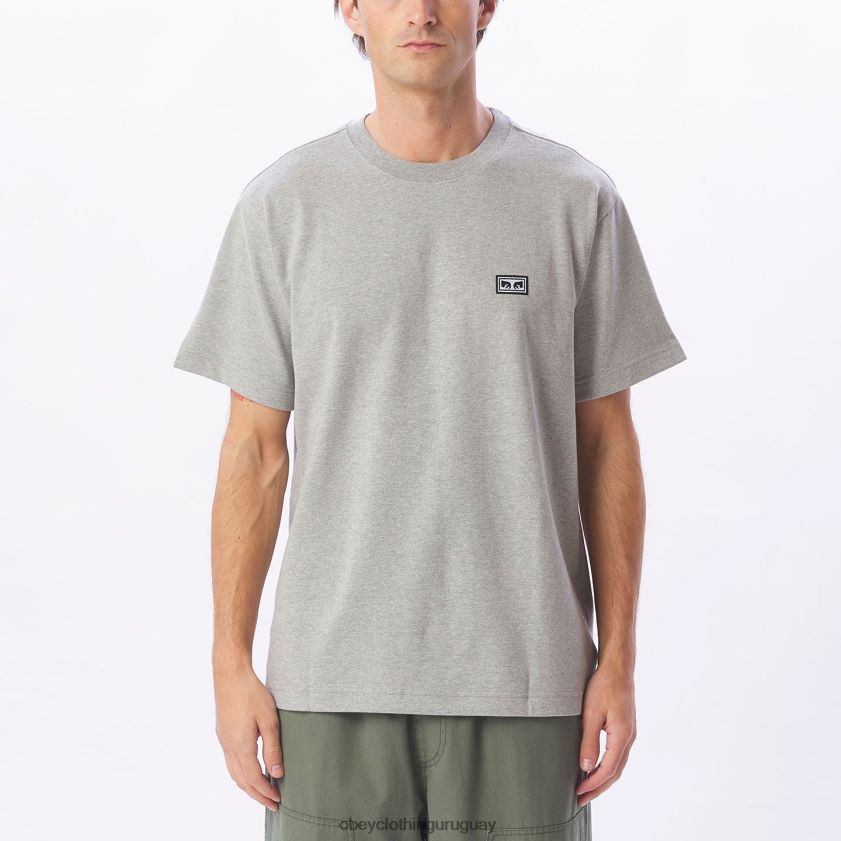 OBEY gris ceniza hombres camiseta de ojos de obras establecidas 28XT8J836