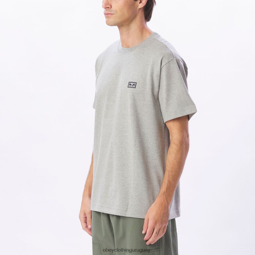 OBEY gris ceniza hombres camiseta de ojos de obras establecidas 28XT8J836