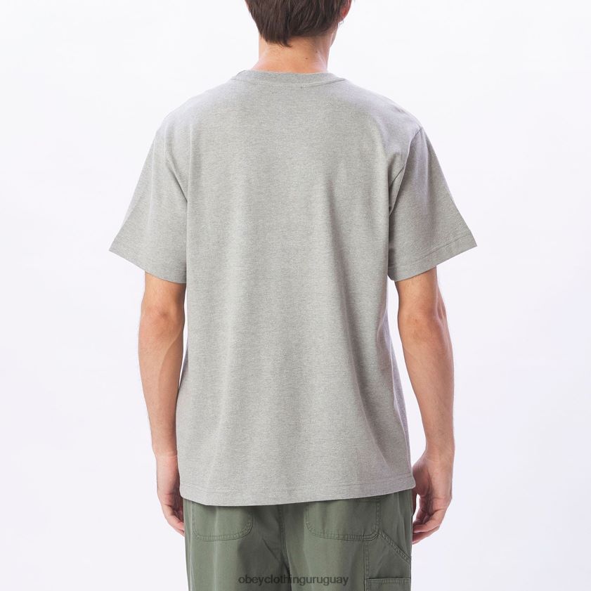 OBEY gris ceniza hombres camiseta de ojos de obras establecidas 28XT8J836