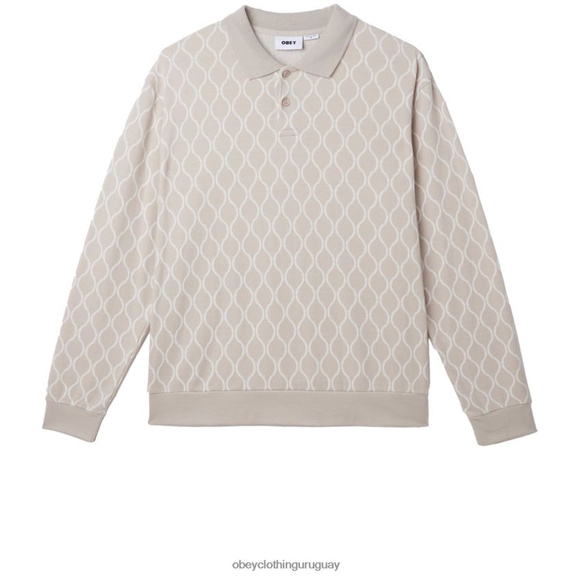 OBEY gris plata multicolor hombres polo windmere jaquard 28XT8J776