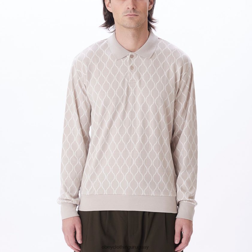 OBEY gris plata multicolor hombres polo windmere jaquard 28XT8J776