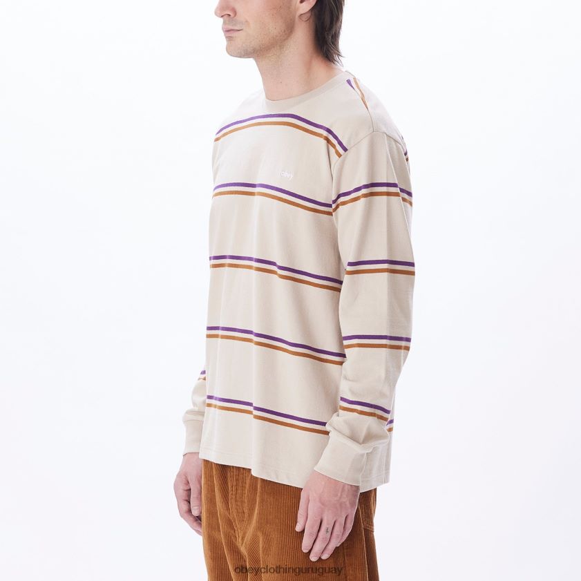 OBEY gris plata multicolor hombres punto warren stripe ls 28XT8J789