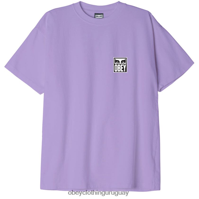 OBEY lavanda digital hombres camiseta de peso pesado Eyes Icon II 28XT8J869