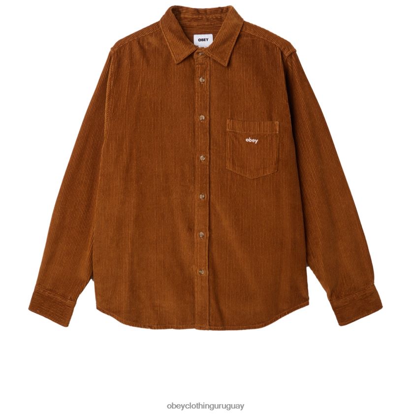 OBEY madera de catechu hombres camisa de millas 28XT8J759