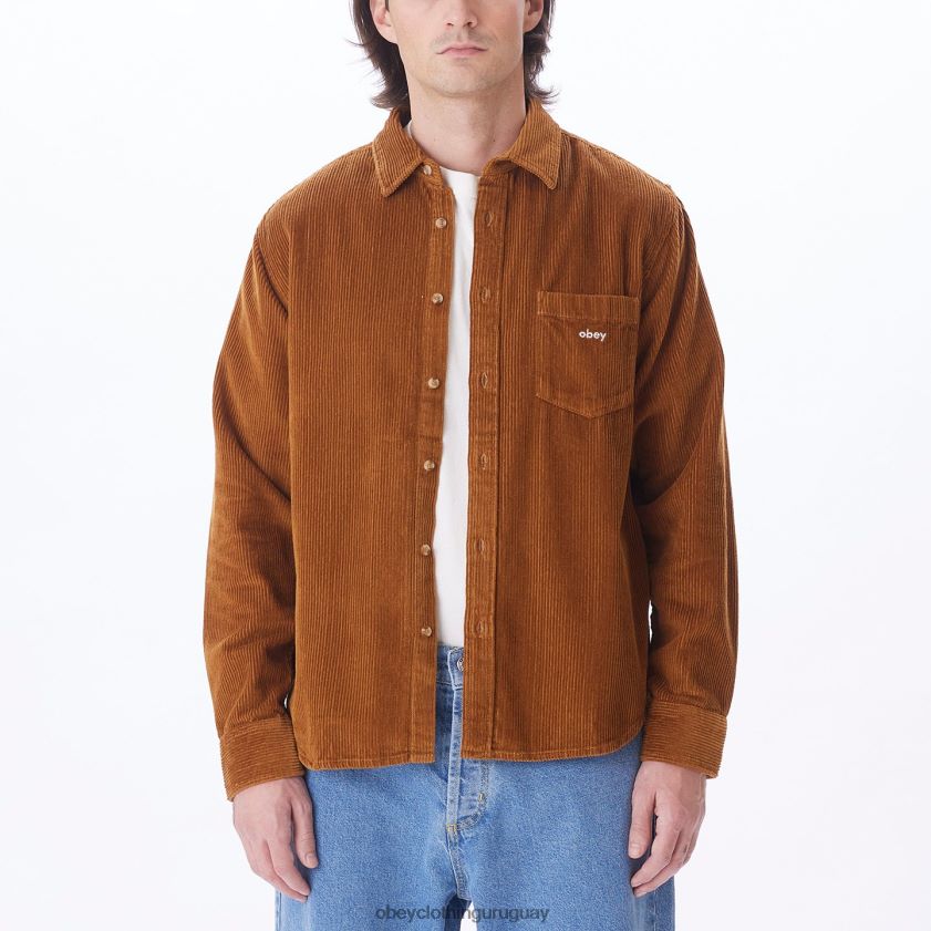 OBEY madera de catechu hombres camisa de millas 28XT8J759
