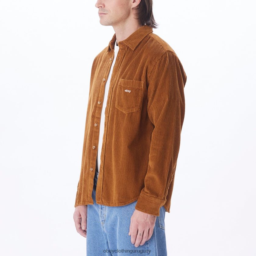 OBEY madera de catechu hombres camisa de millas 28XT8J759