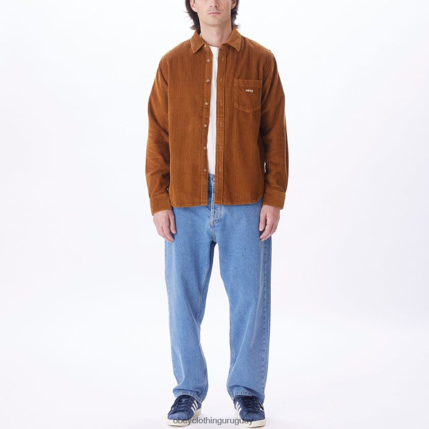 OBEY madera de catechu hombres camisa de millas 28XT8J759