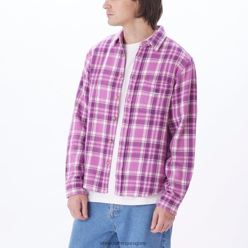 OBEY mora morada multi hombres camisa fred 28XT8J758
