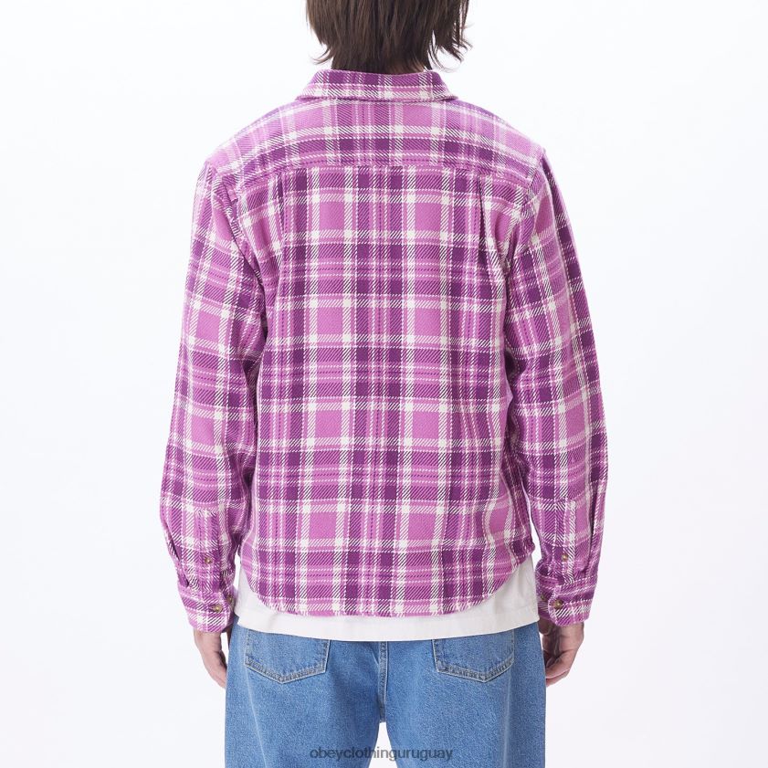 OBEY mora morada multi hombres camisa fred 28XT8J758