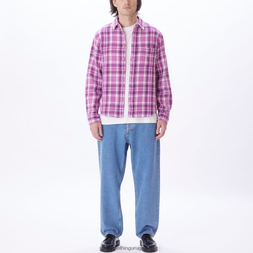 OBEY mora morada multi hombres camisa fred 28XT8J758