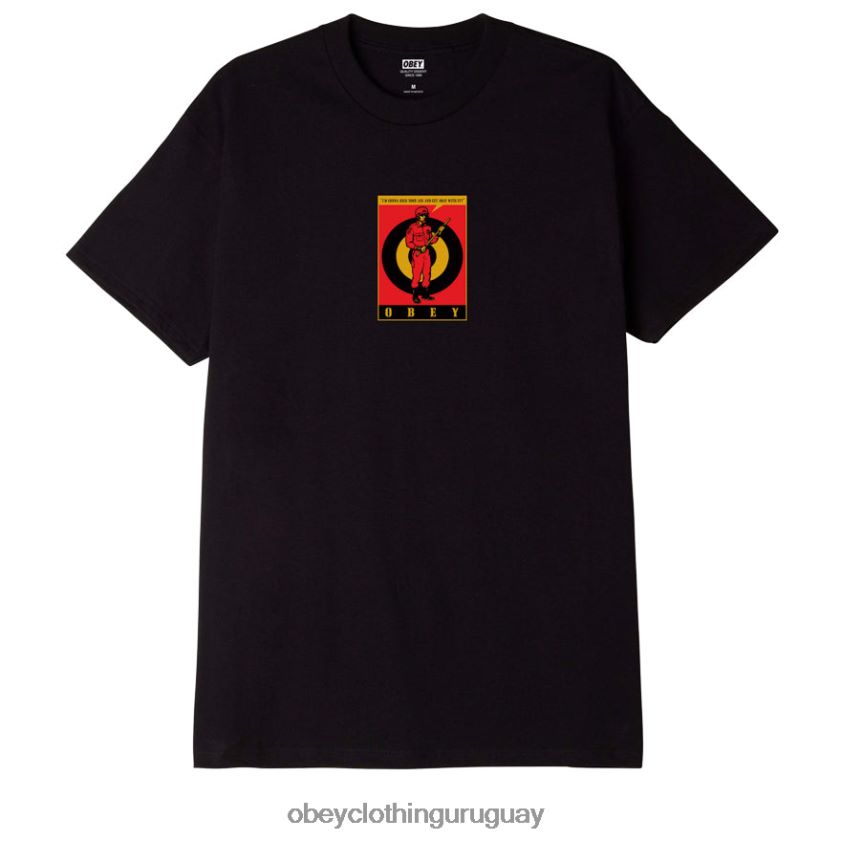 OBEY negro hombres camiseta clásica de policía antidisturbios 28XT8J905