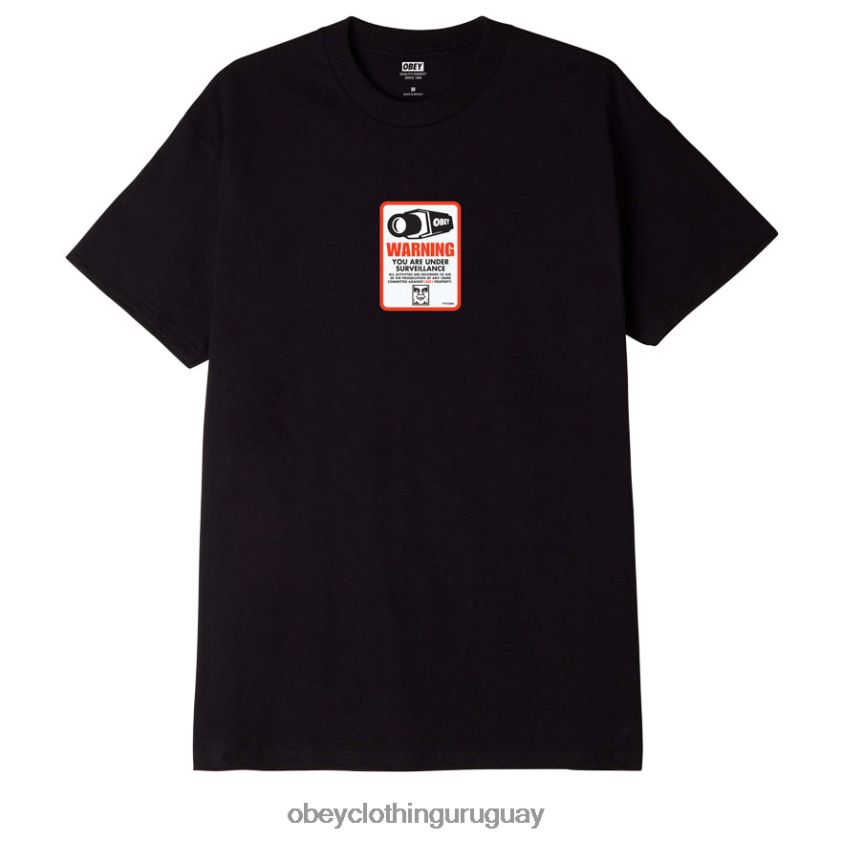 OBEY negro hombres camiseta clásica de vigilancia 28XT8J895