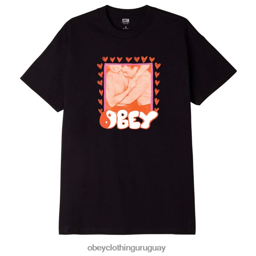 OBEY negro hombres camiseta clasica de luchador 28XT8J899