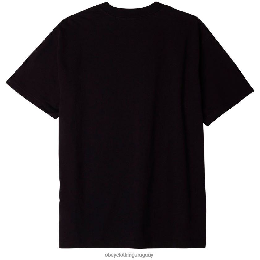OBEY negro hombres camiseta con bolsillo de puntos 28XT8J807