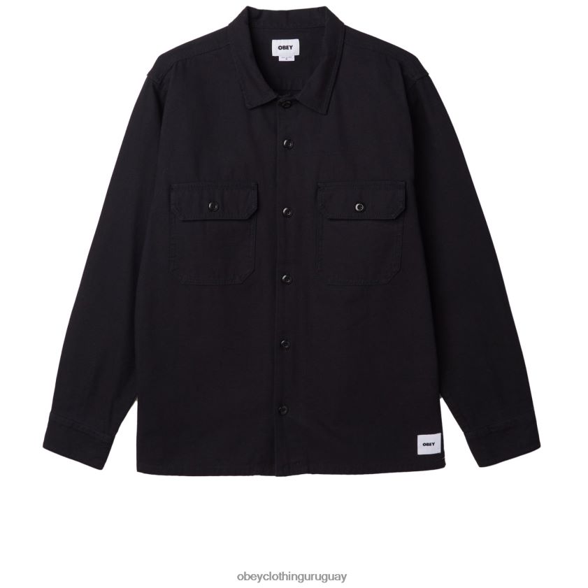 OBEY negro hombres menos camisa 28XT8J770