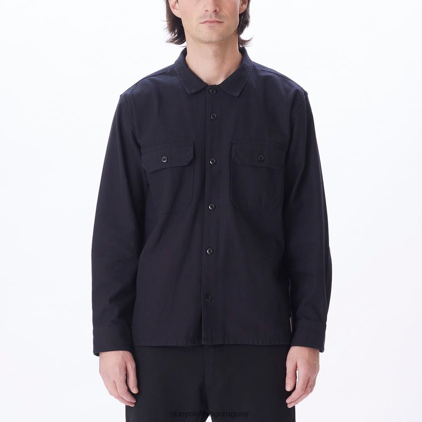 OBEY negro hombres menos camisa 28XT8J770