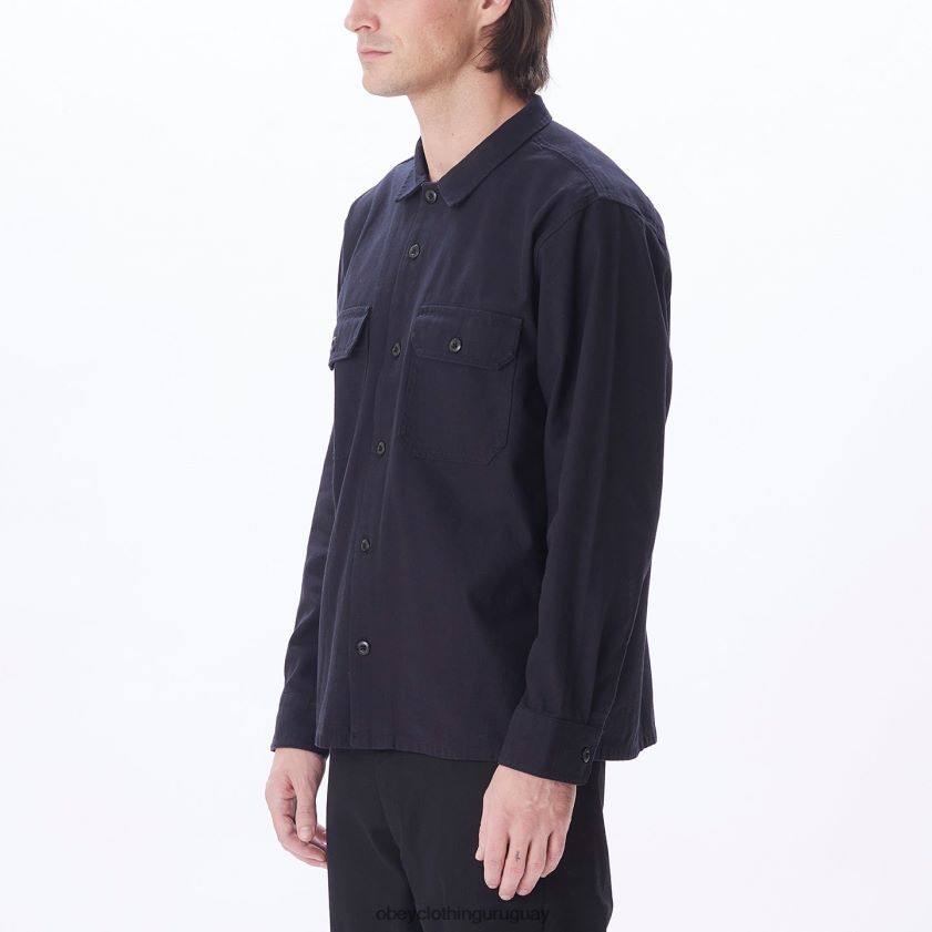 OBEY negro hombres menos camisa 28XT8J770