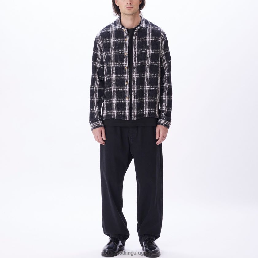 OBEY negro múltiple hombres camisa wes 28XT8J763
