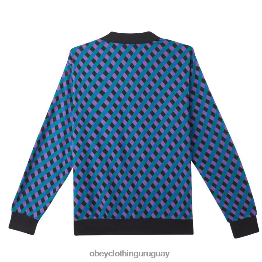 OBEY negro múltiple hombres polo capri jaquard 28XT8J784