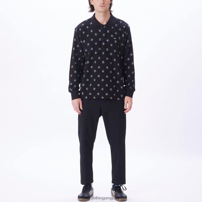 OBEY negro múltiple hombres polo plaga jaquard ls 28XT8J782