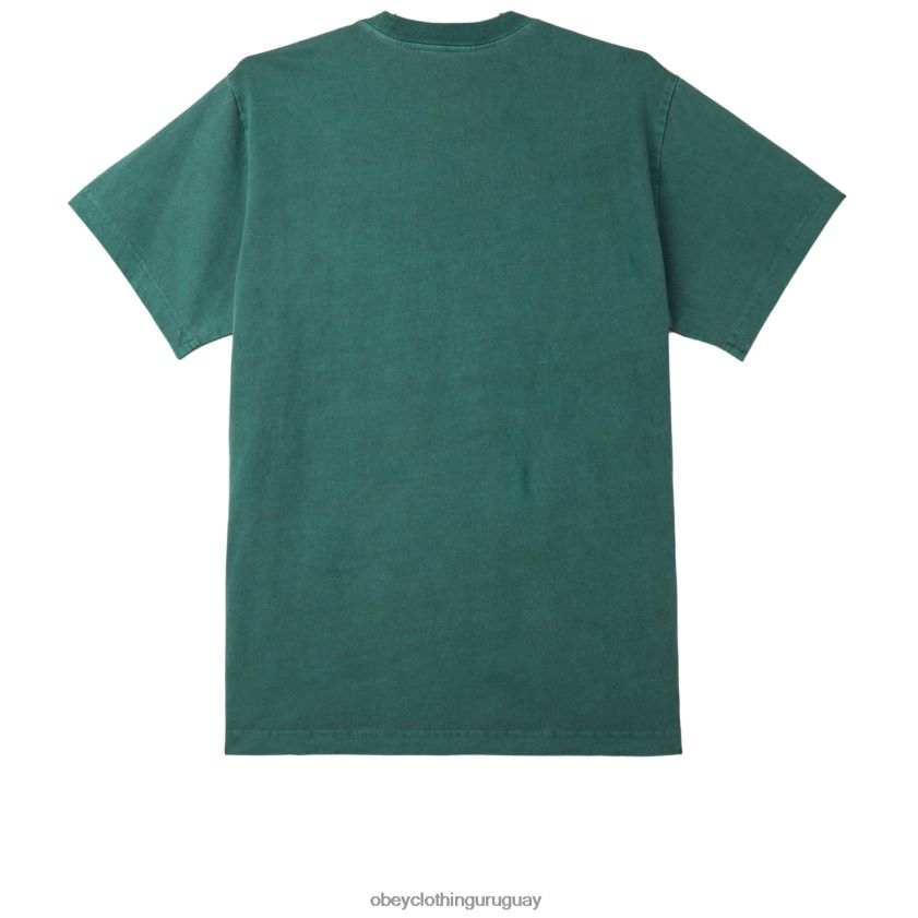 OBEY pigmento verde aventurina hombres camiseta con pigmentos en minúsculas 28XT8J808