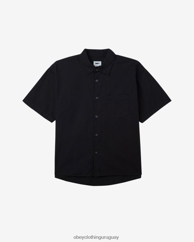 OBEY pigmento vintage negro hombres camisa de pigmento sully 28XT8J146