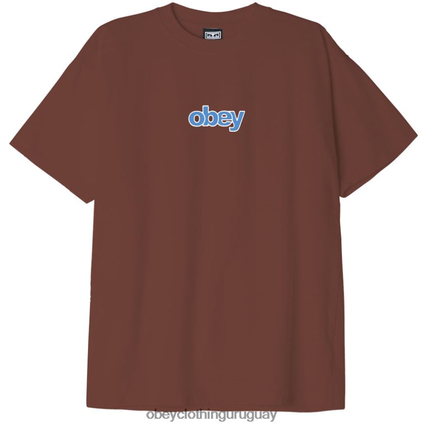 OBEY sepia hombres camiseta apilada pesada 28XT8J870