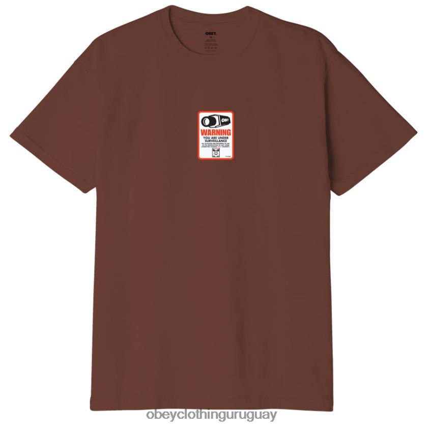 OBEY sepia hombres camiseta organica vigilancia 28XT8J845