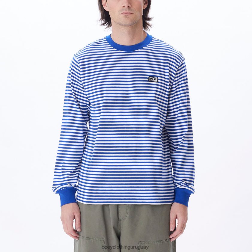 OBEY surf azul multi hombres Camiseta con tiras de ojos de Obras establecidas 28XT8J792