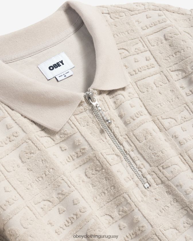 OBEY Gris plateado hombres polo carter terry 28XT8J114